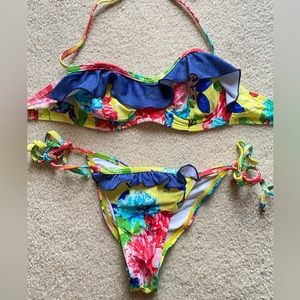 NEW two-piece bikini floral yellow, red, blue #vacation#summer#pool